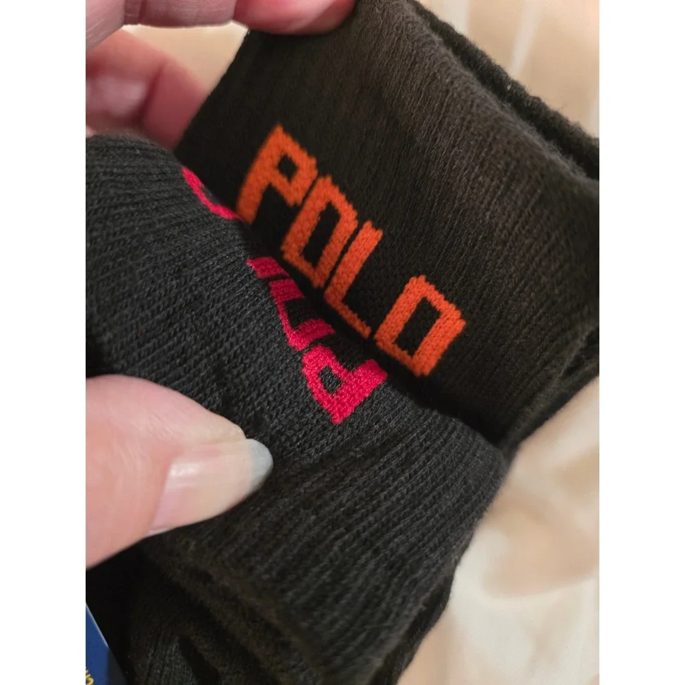 Polo Ralph Lauren Mens 8 Pair Black Quarter Socks Multi Color Logo ZP824511PKN8